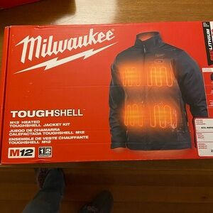 Milwaukee Men's Medium 12V Lithium-Ion Cordless TOUGHSHELL Blue Heated Jacket